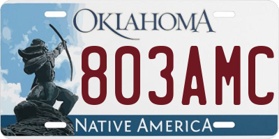 OK license plate 803AMC