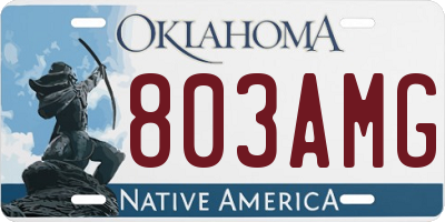 OK license plate 803AMG