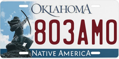 OK license plate 803AMO