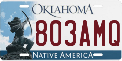 OK license plate 803AMQ