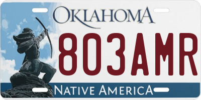OK license plate 803AMR