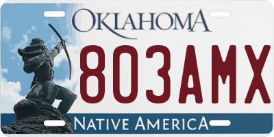 OK license plate 803AMX