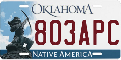 OK license plate 803APC
