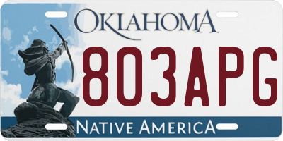 OK license plate 803APG