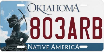 OK license plate 803ARB