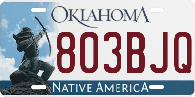 OK license plate 803BJQ