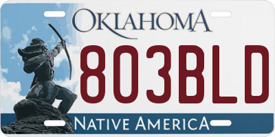 OK license plate 803BLD