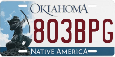 OK license plate 803BPG