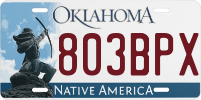 OK license plate 803BPX