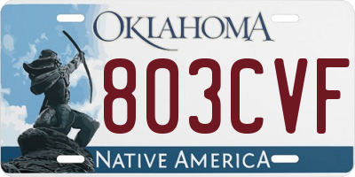 OK license plate 803CVF