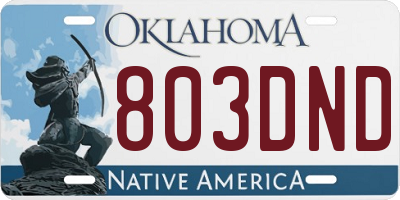 OK license plate 803DND