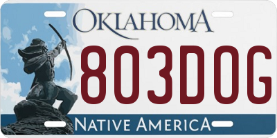 OK license plate 803DOG