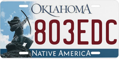 OK license plate 803EDC