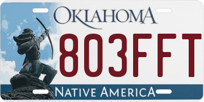 OK license plate 803FFT
