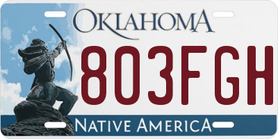 OK license plate 803FGH