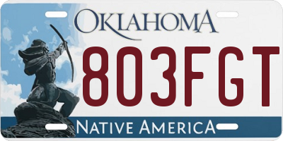 OK license plate 803FGT