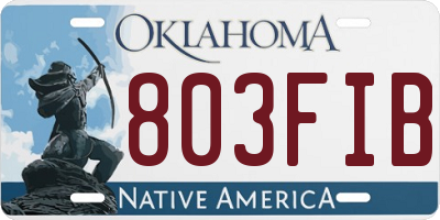 OK license plate 803FIB