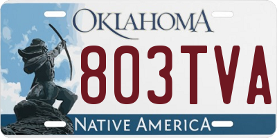OK license plate 803TVA