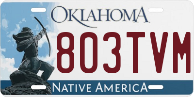 OK license plate 803TVM