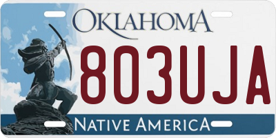 OK license plate 803UJA