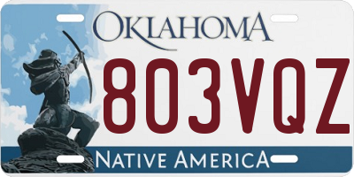 OK license plate 803VQZ