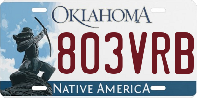 OK license plate 803VRB