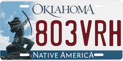 OK license plate 803VRH