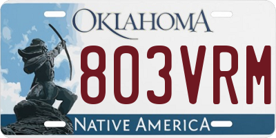 OK license plate 803VRM