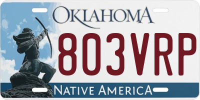 OK license plate 803VRP