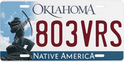 OK license plate 803VRS