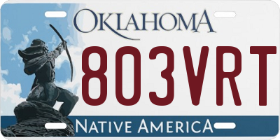 OK license plate 803VRT