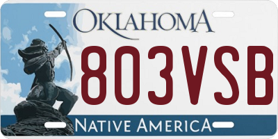 OK license plate 803VSB