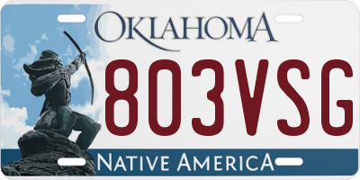 OK license plate 803VSG