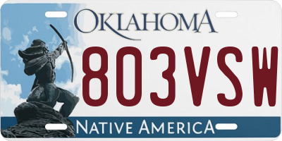 OK license plate 803VSW