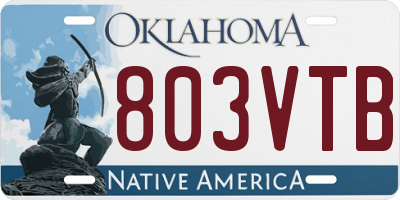 OK license plate 803VTB