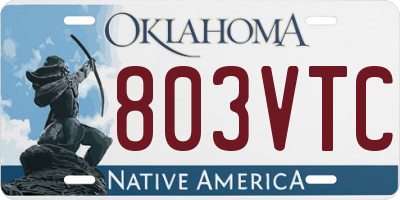 OK license plate 803VTC