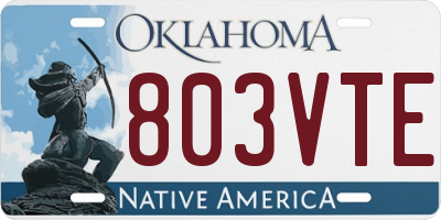 OK license plate 803VTE