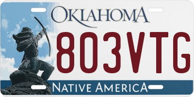 OK license plate 803VTG