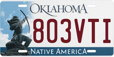 OK license plate 803VTI