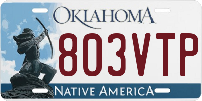 OK license plate 803VTP