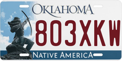 OK license plate 803XKW