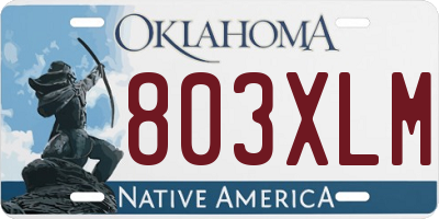 OK license plate 803XLM