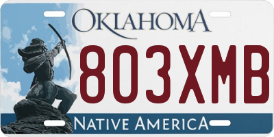 OK license plate 803XMB