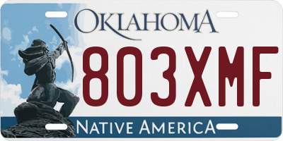 OK license plate 803XMF