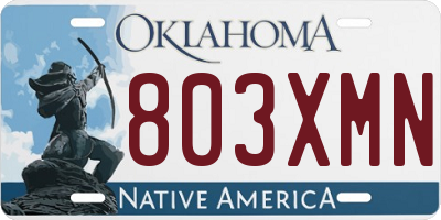 OK license plate 803XMN
