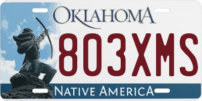 OK license plate 803XMS