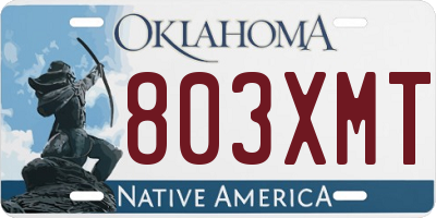OK license plate 803XMT