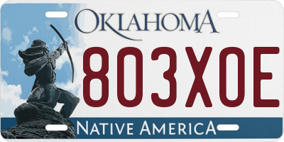 OK license plate 803XOE