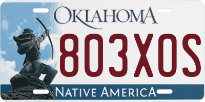 OK license plate 803XOS