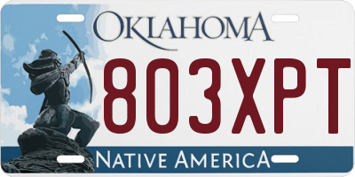 OK license plate 803XPT